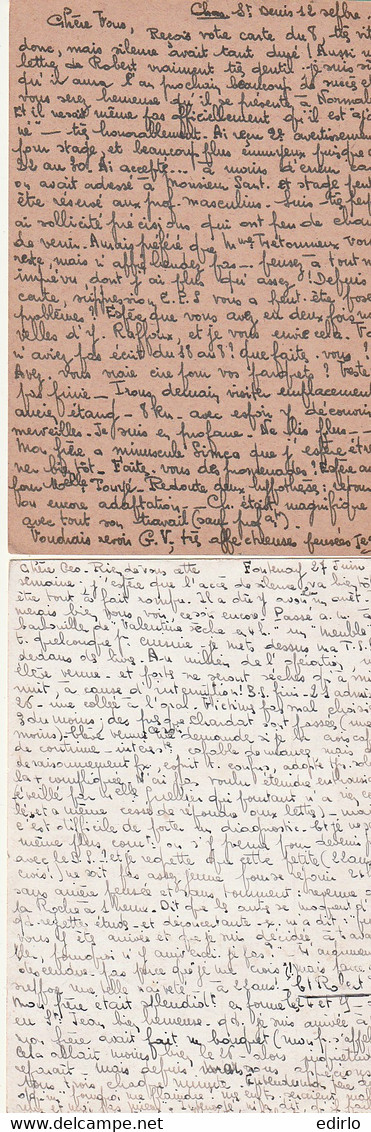 GUERRE 1939 Entiers postaux et cartes inter zone (25/30%) abondament écrites au même destinataire  soit 185 Ex