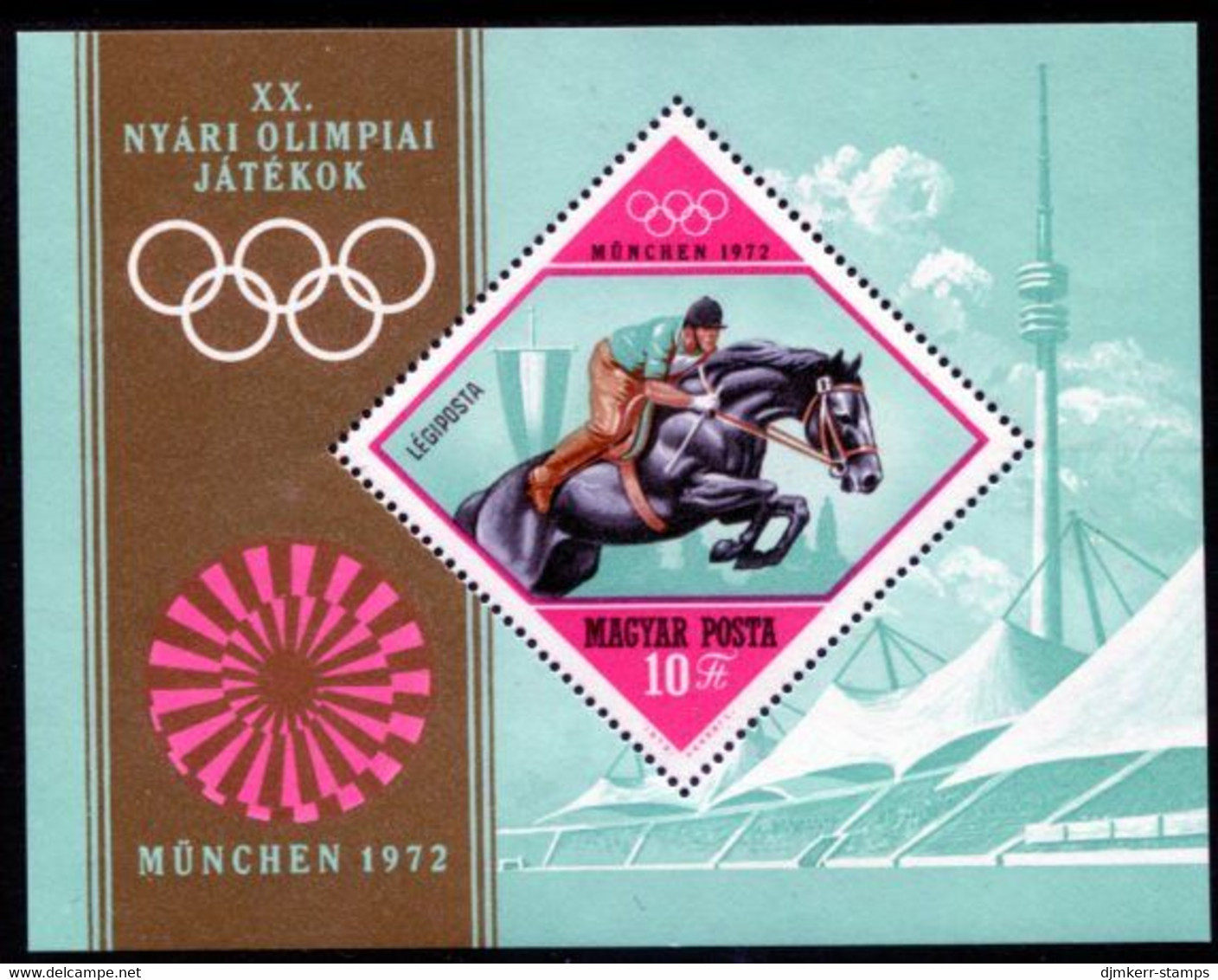 HUNGARY 1972 Olympic Games Block MNH / **.  Michel Block 91 - Ongebruikt
