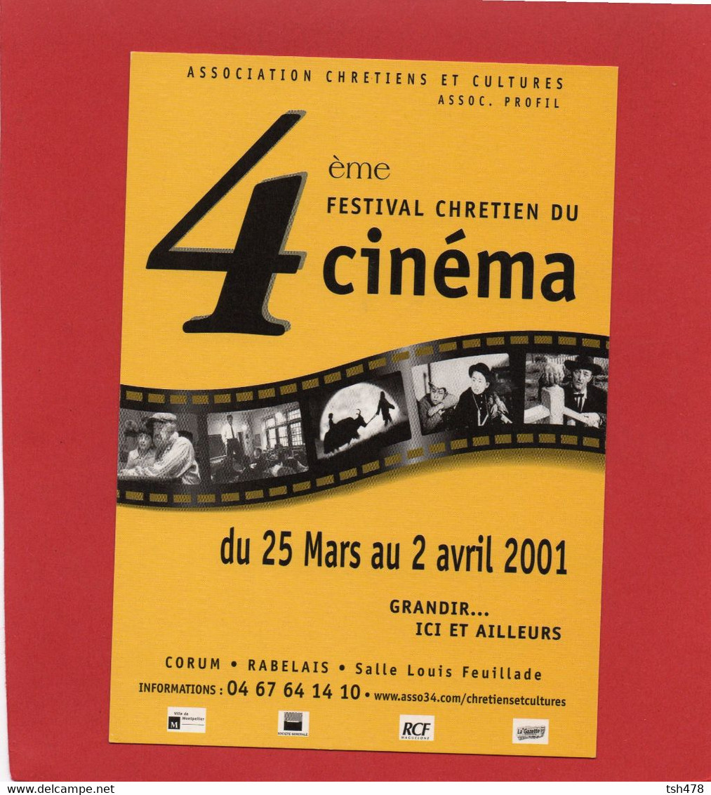 PUB---CART'COM--34---4ème Festival Chrétien Du Cinéma--2001---voir 2 Scans - Andere & Zonder Classificatie