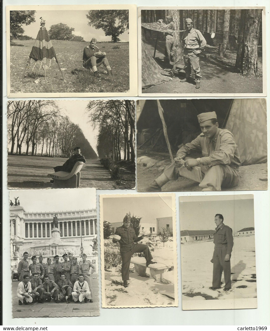13 FOTOGRAFIE MILITARE CON PEZZI DI ARTIGLERIA 1948- 1956 SU ALCUNE FOTO E SCRITTA LA LOCALITA' ( FOLIGNO, FOSSANO ) - War, Military