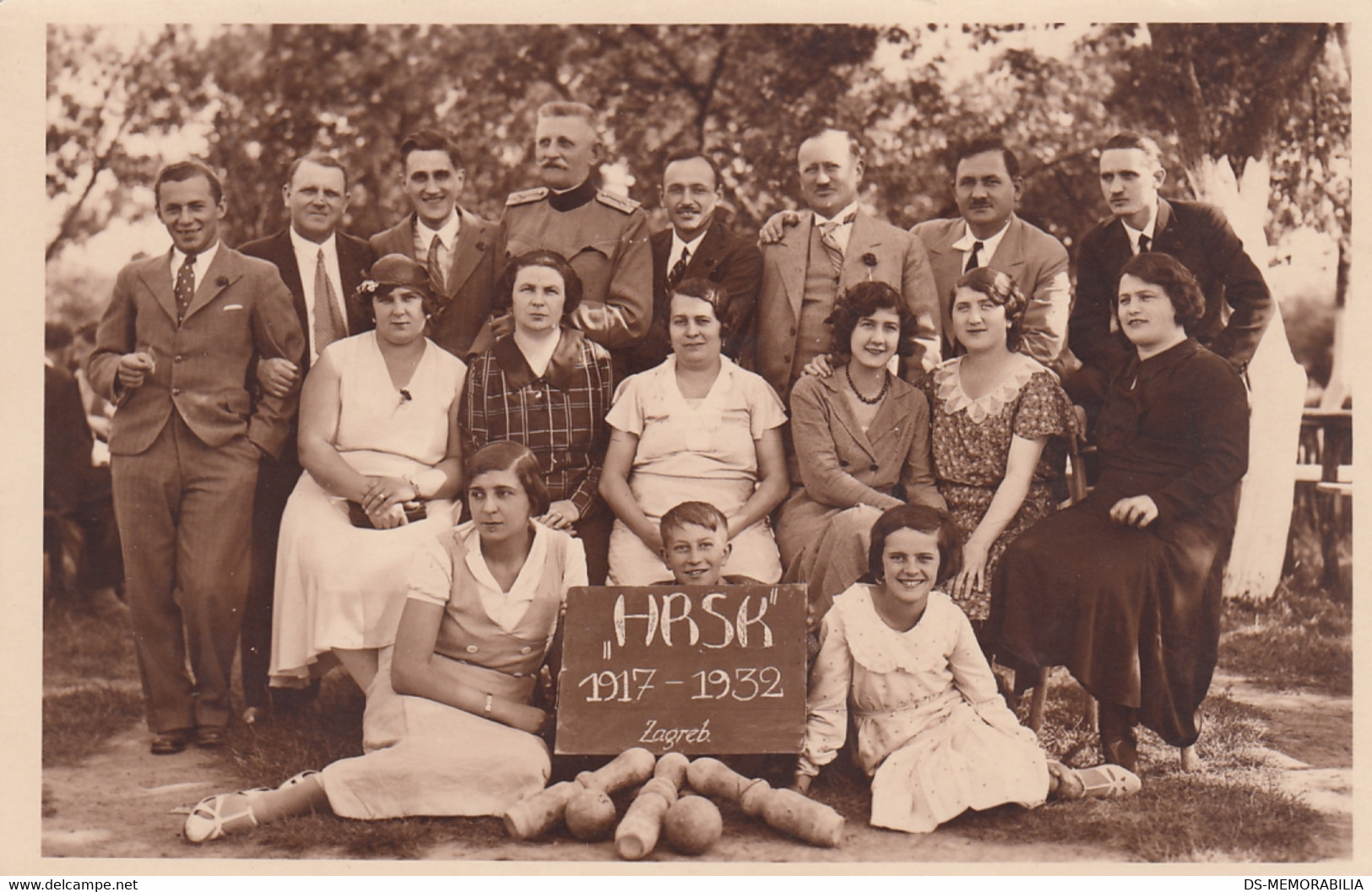 Bowling Club HBSK Zagreb Croatia Real Photo Postcard 1932 - Boliche