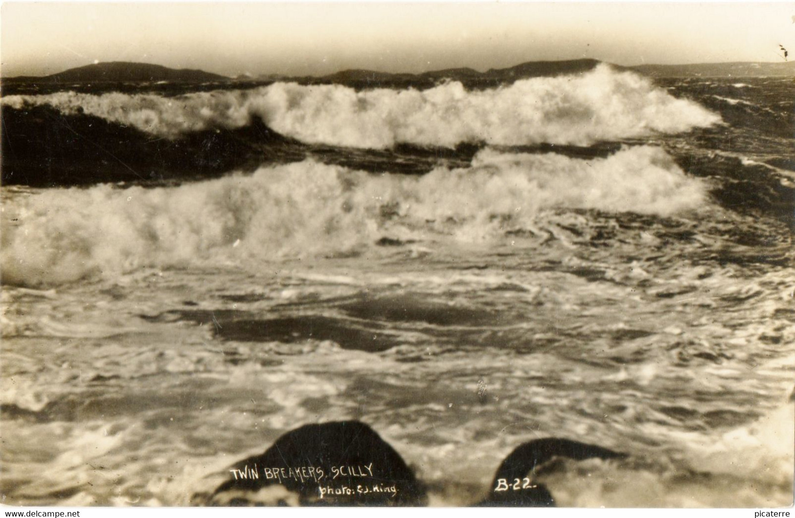 Twin Breakers, Scilly Isles-Real Photograph (Photo- C.J. King) - Scilly Isles