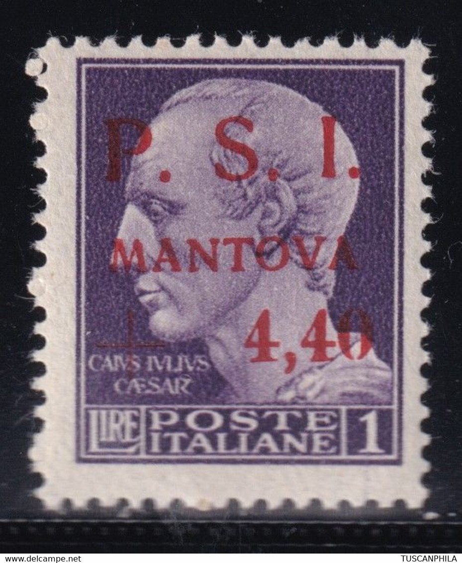 Regno D'Italia Emissioni Locali Mantova 1945 4,40 Su 1 L. Violetto Sass. 6g Certificato MNH** Cv 1200 - Comite De Liberación Nacional (CLN)