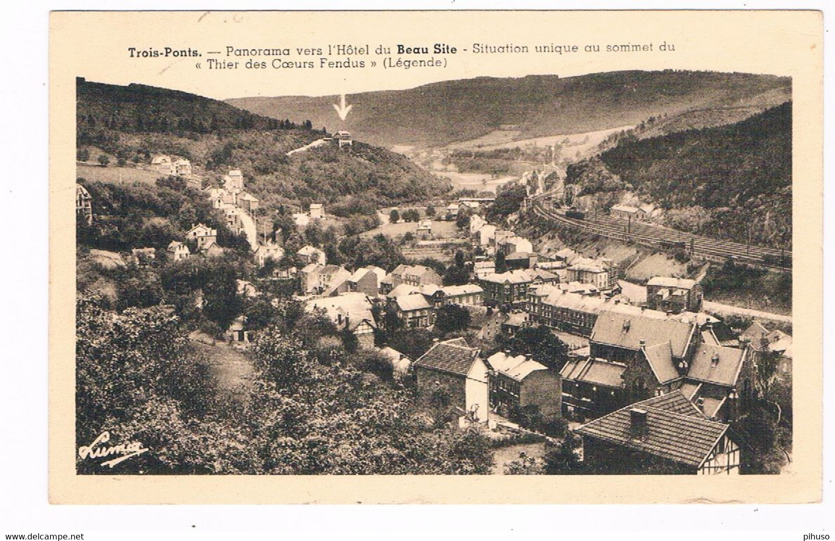 B-8428   TROIS-PONTS : Panorama Vers L'Hotel Du Beau-Site - Trois-Ponts