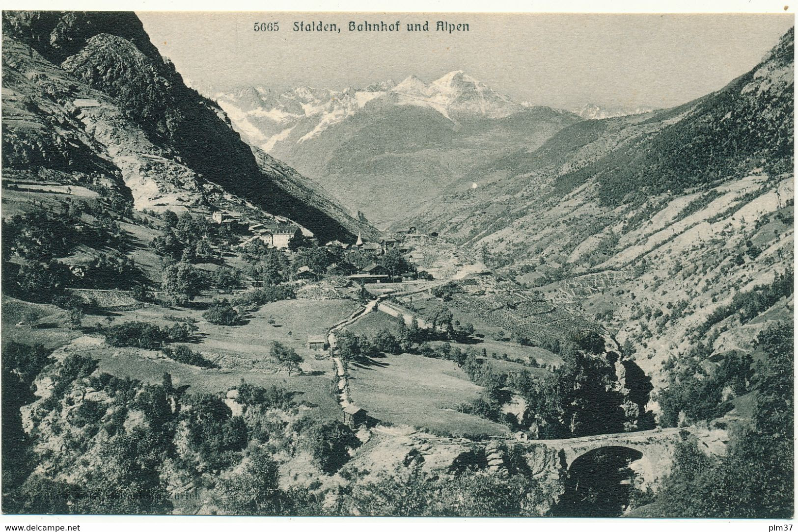 STALDEN, Bahnhof Und Alpen , VS - Stalden