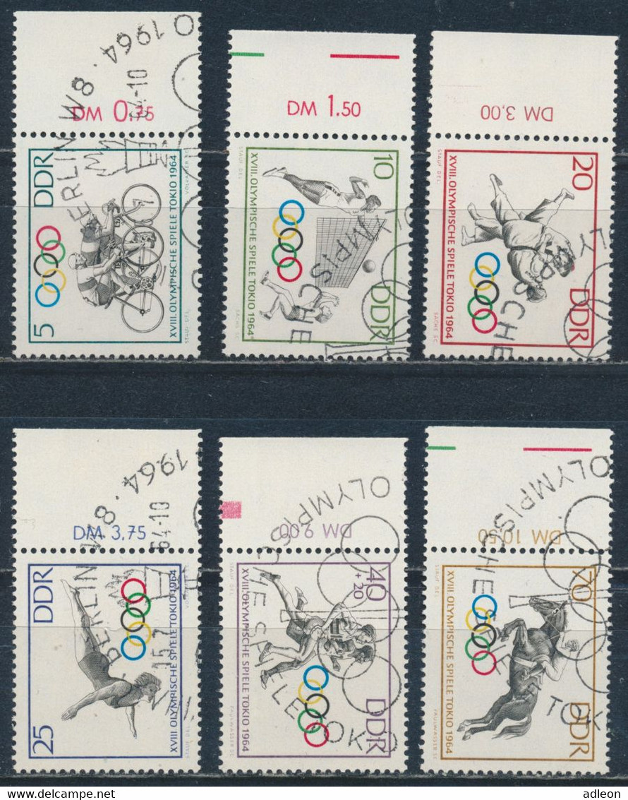 RDA- Jeux Olympiques De Tokyo YT 736-741 Obl. / DDR- Olympische Sommerspiele - MiNr. 1033-1038 Gest. OR - Usati