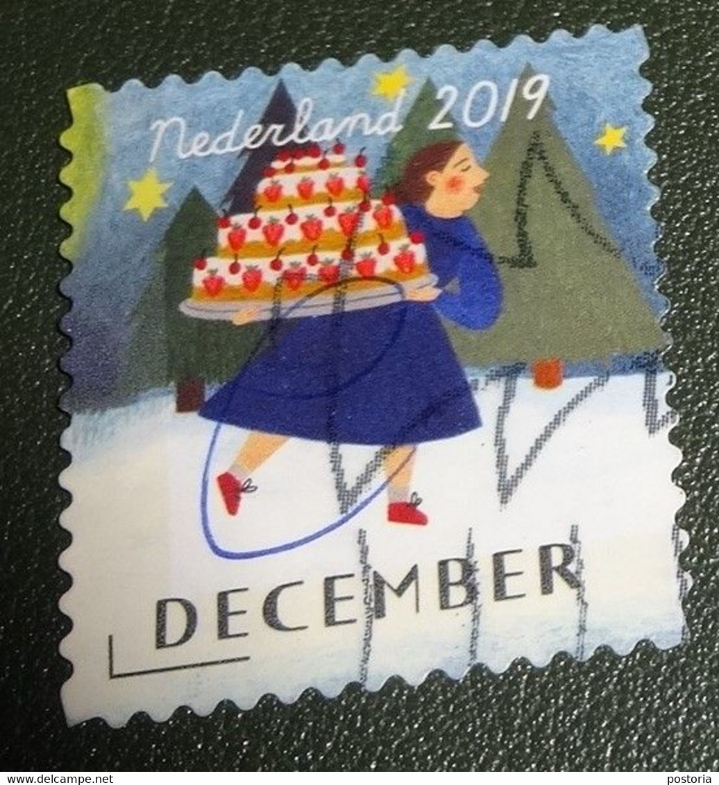 Nederland - NVPH - 3879 - 2019 - Gebruikt - Cancelled - December - Decemberzegel - Kerst - Kerstmis - Dame Met Taart - Used Stamps