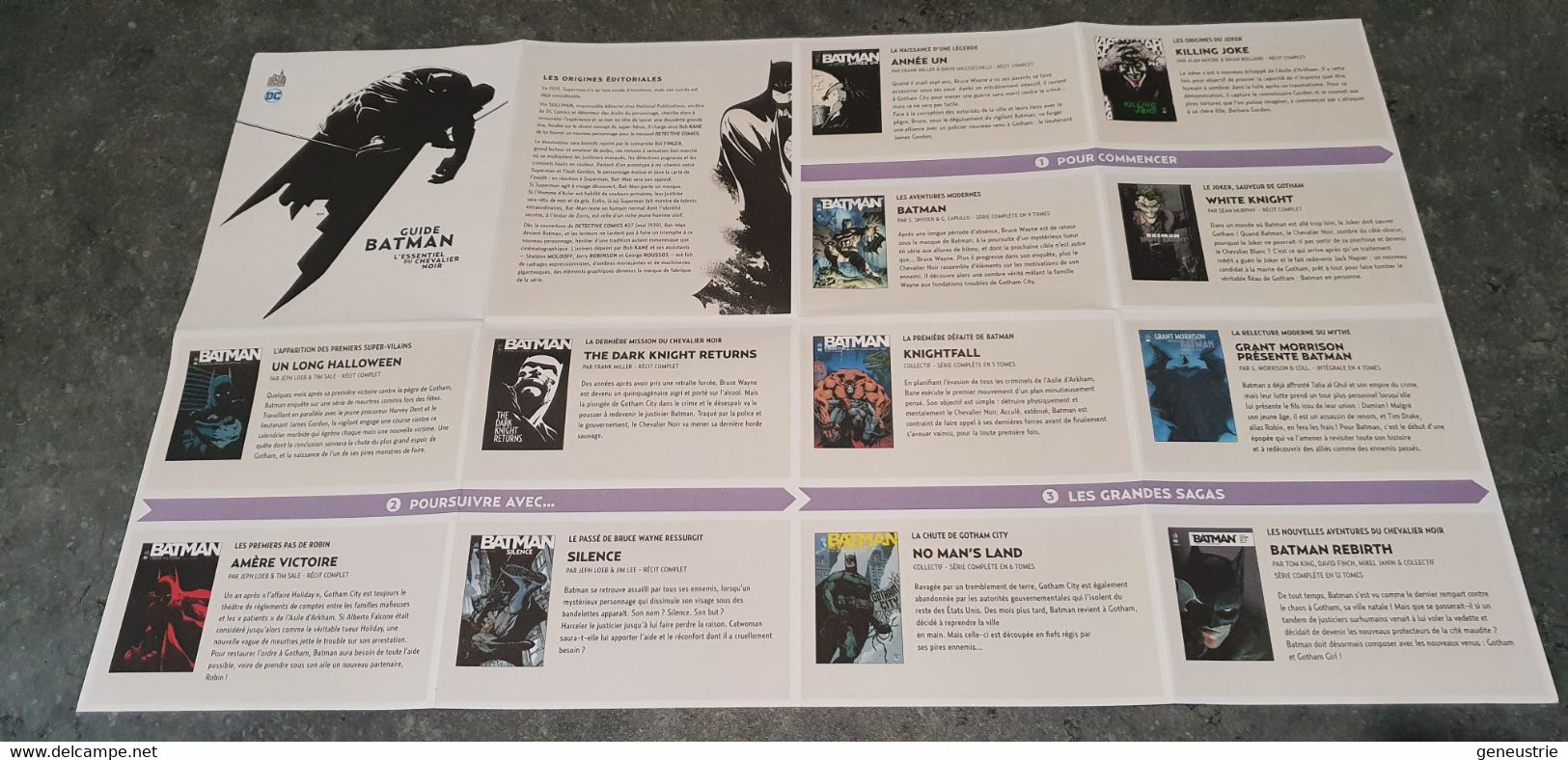 Dépliant "Guide Batman, L'essentiel Du Chevalier Noir - DC Comics - Publicité Des éditions Urban Comics" - Objets Publicitaires