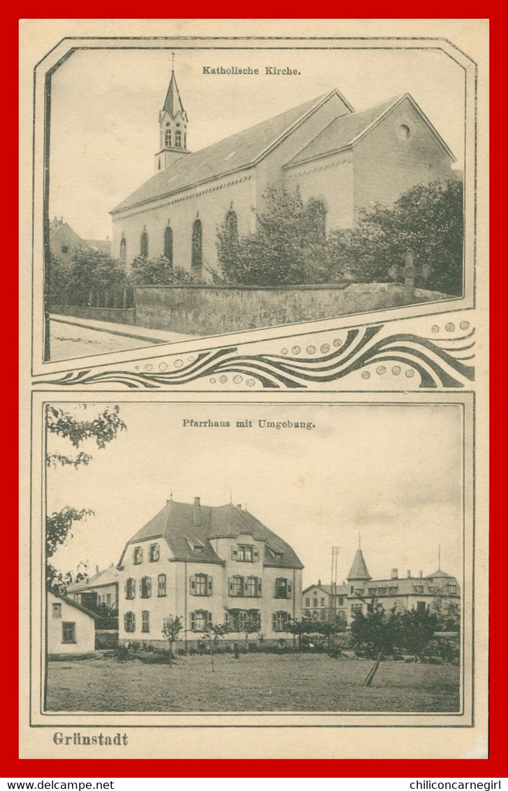 GRÜNSTADT - Katholische Kirche - Pfarrhaus Mit Umgebung - Église Catholique - Presbytère - Verlag A. REITHMAYER - Gruenstadt