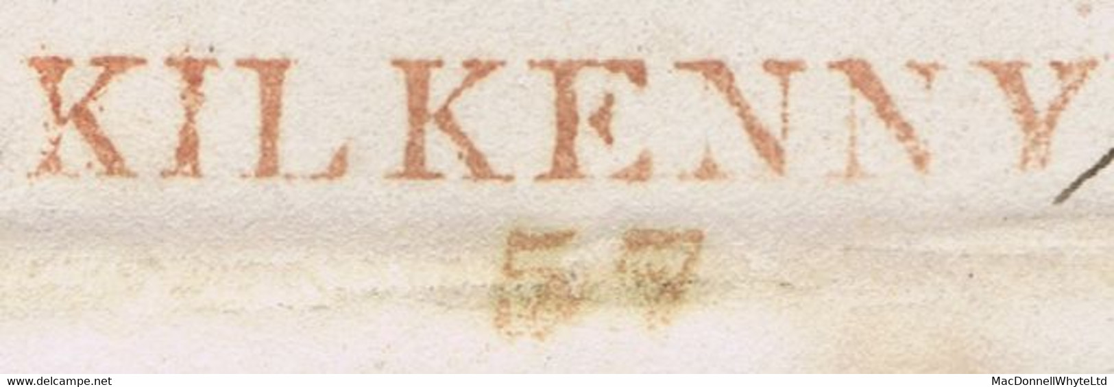 Ireland Kilkenny POST PAID 1825 KILKENNY/58 At 8d Rate, 1827 KILKENNY/57 At 7d Rate, 1828 KILKENNY/57 At 8d Rate - Prephilately