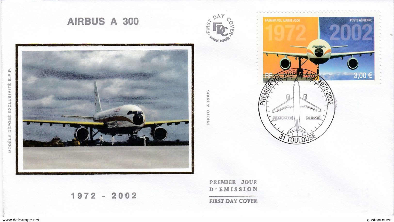 France FDC Premier Jour Soie PA65 Airbus A300 2002 - 2000-2009