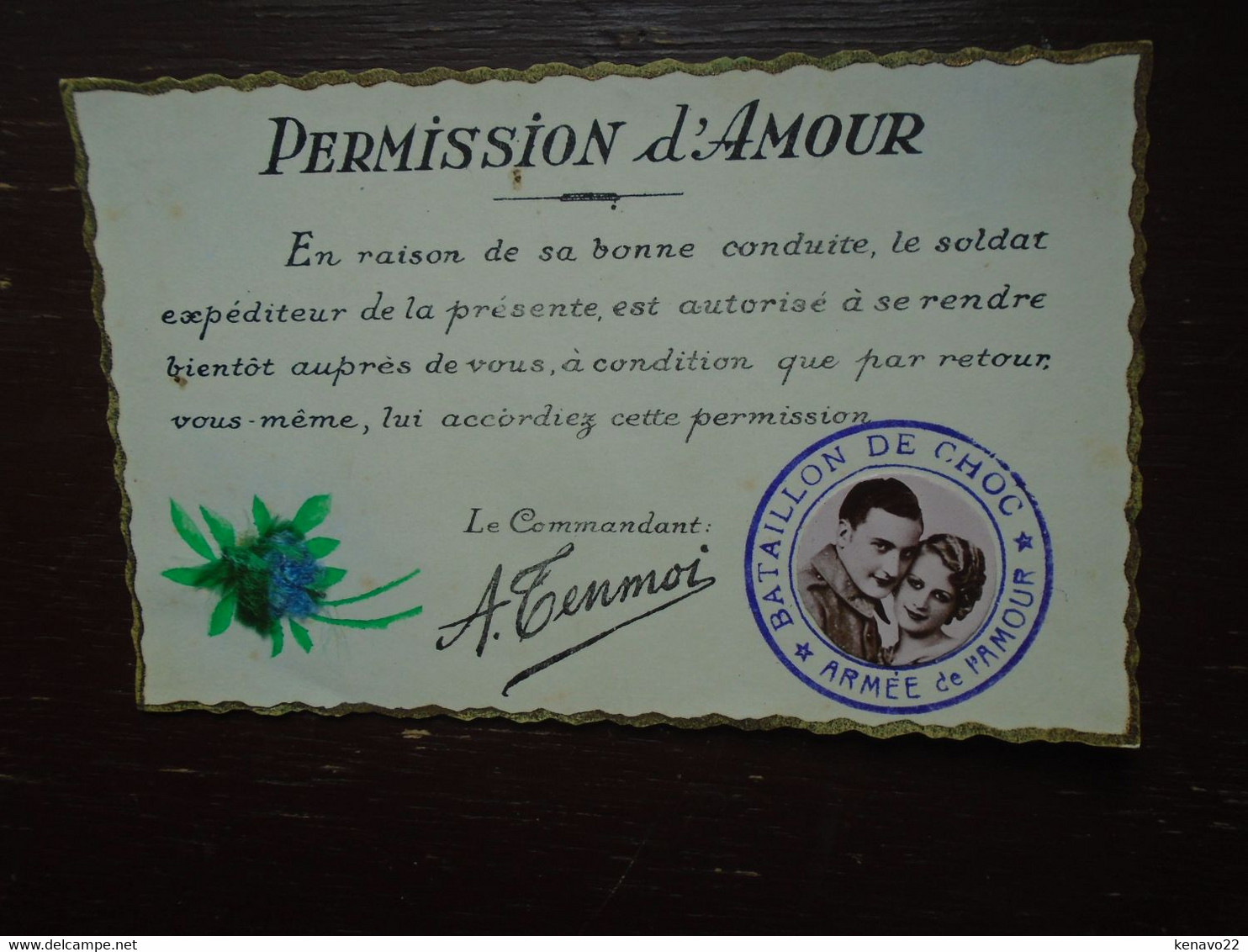 Permission D'amour "" Bataillon De Choc , Armée De L'amour "" - Humorísticas