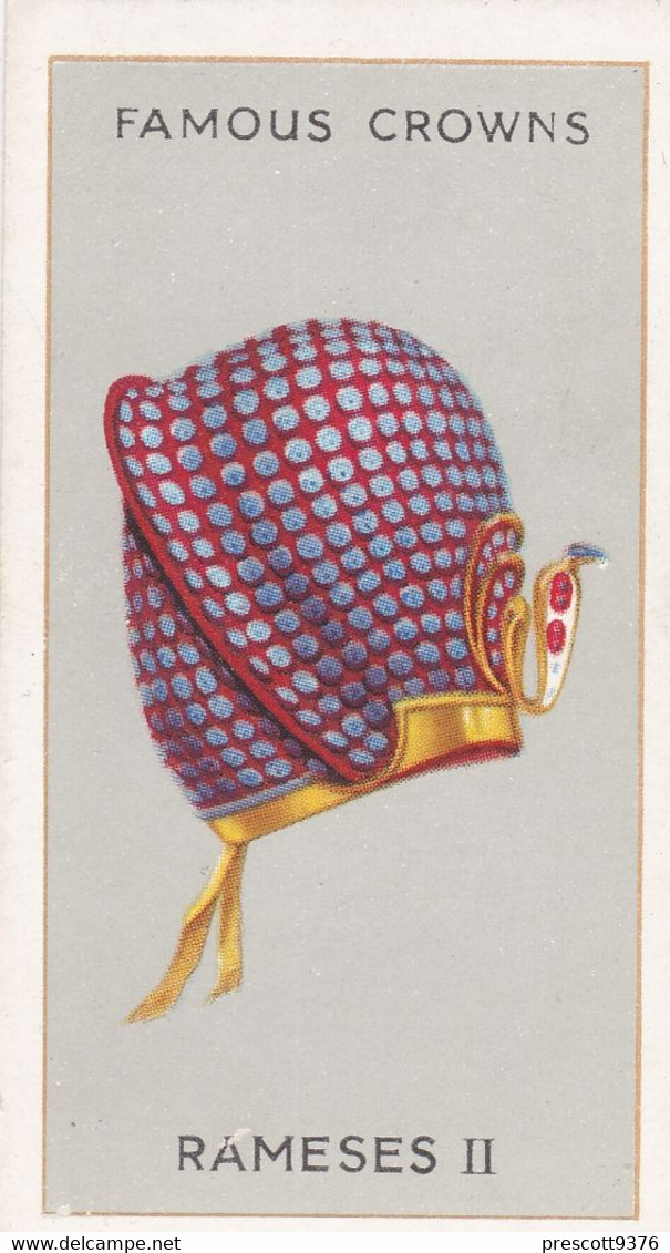 Rameses II  - Famous Crowns 1938  -  Phillips Cigarette Card - Original - Royalty - Phillips / BDV