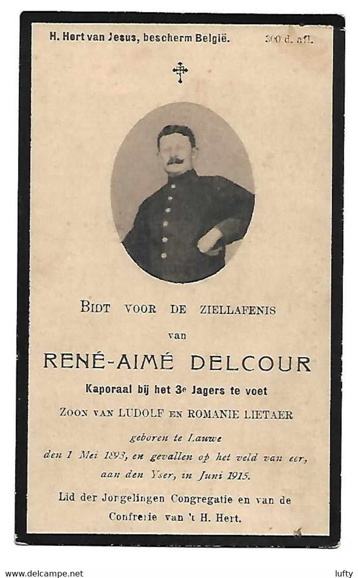 René Aimé DELCOUR - Lietaer - Lauwe - 1893 / 1915 - Gesneuveld Soldaat Aan De IJzer - Religion & Esotérisme