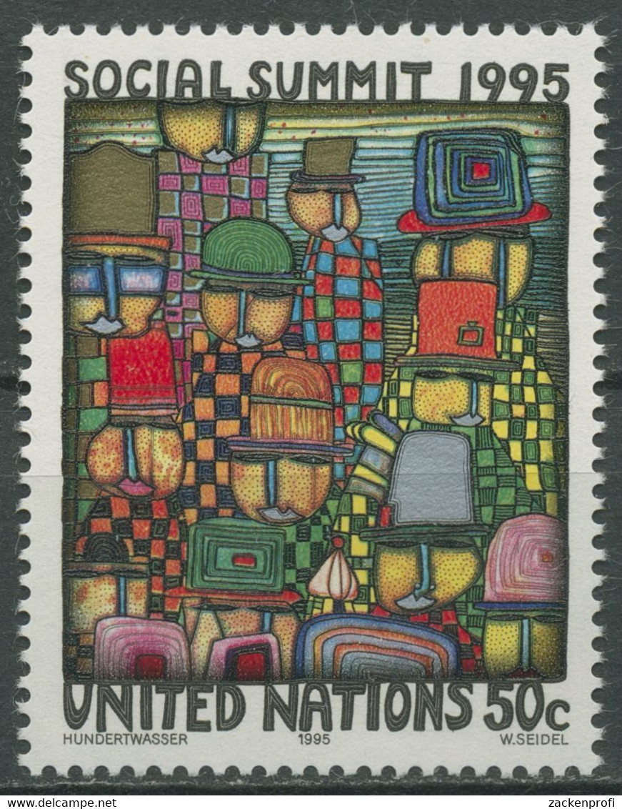 UNO New York 1995 Soziale Entwicklung Gemälde F. Hundertwasser 680 Postfrisch - Unused Stamps