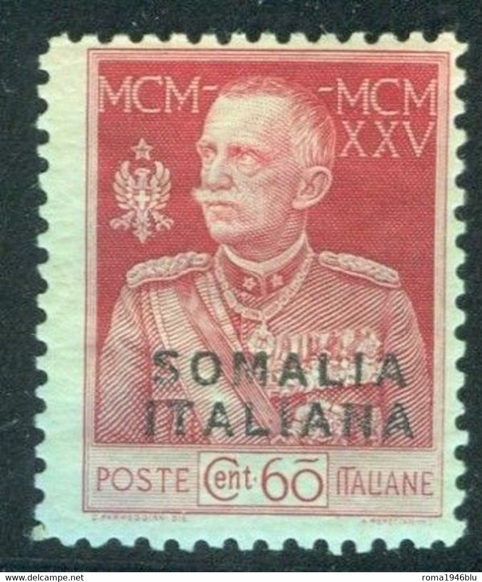 SOMALIA 1925 GIUBILEO DEL RE 60 C. DENT. 11 * GOMMA ORIGINALE - Somalie