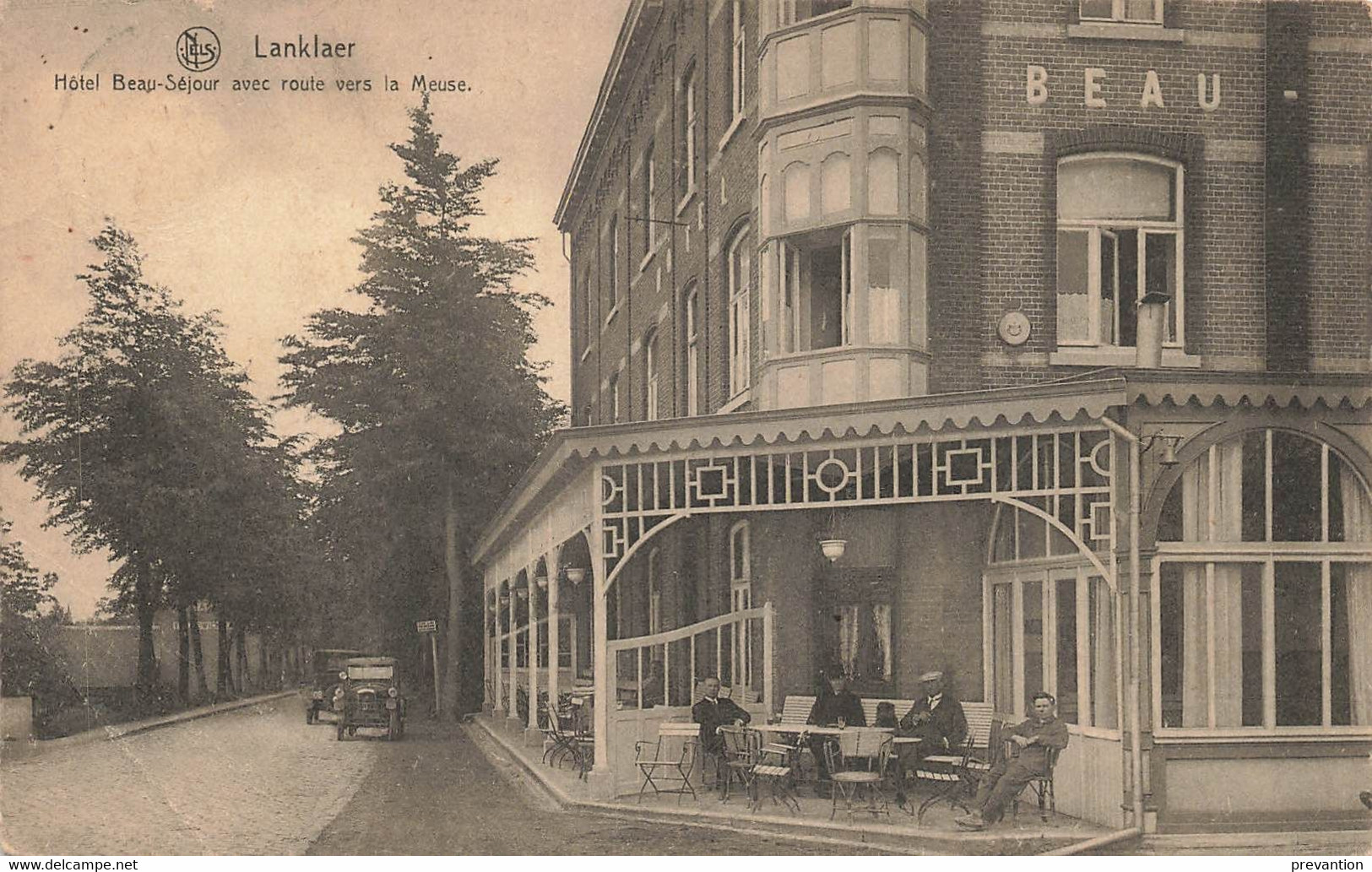 LANKLAER - Hôtel Beau-Séjour Avec Route Vers La Meuse - Carte Animée Et Circulé - Dilsen-Stokkem