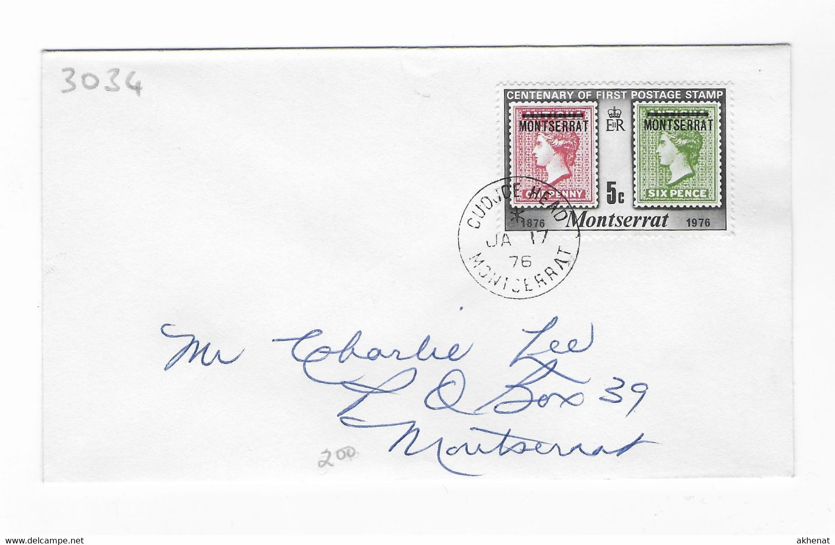 5CRT3034 - MONTSERRAT  Lettera Commerciale 1976 - Briefmarken Auf Briefmarken
