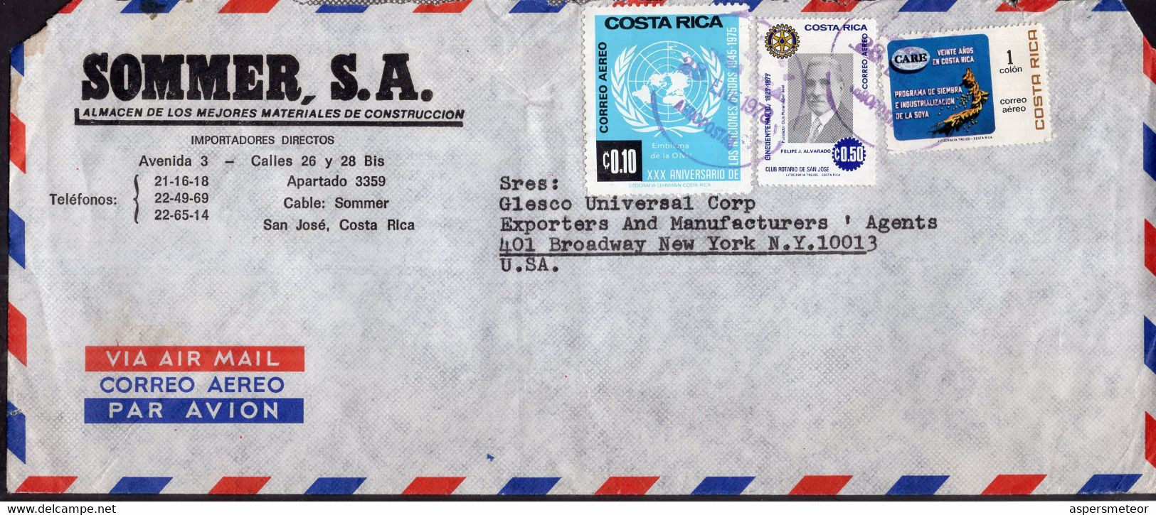 Costa Rica - 1978 - Lettre - Via Air Mail - Envoye En USA - A1RR2 - Costa Rica
