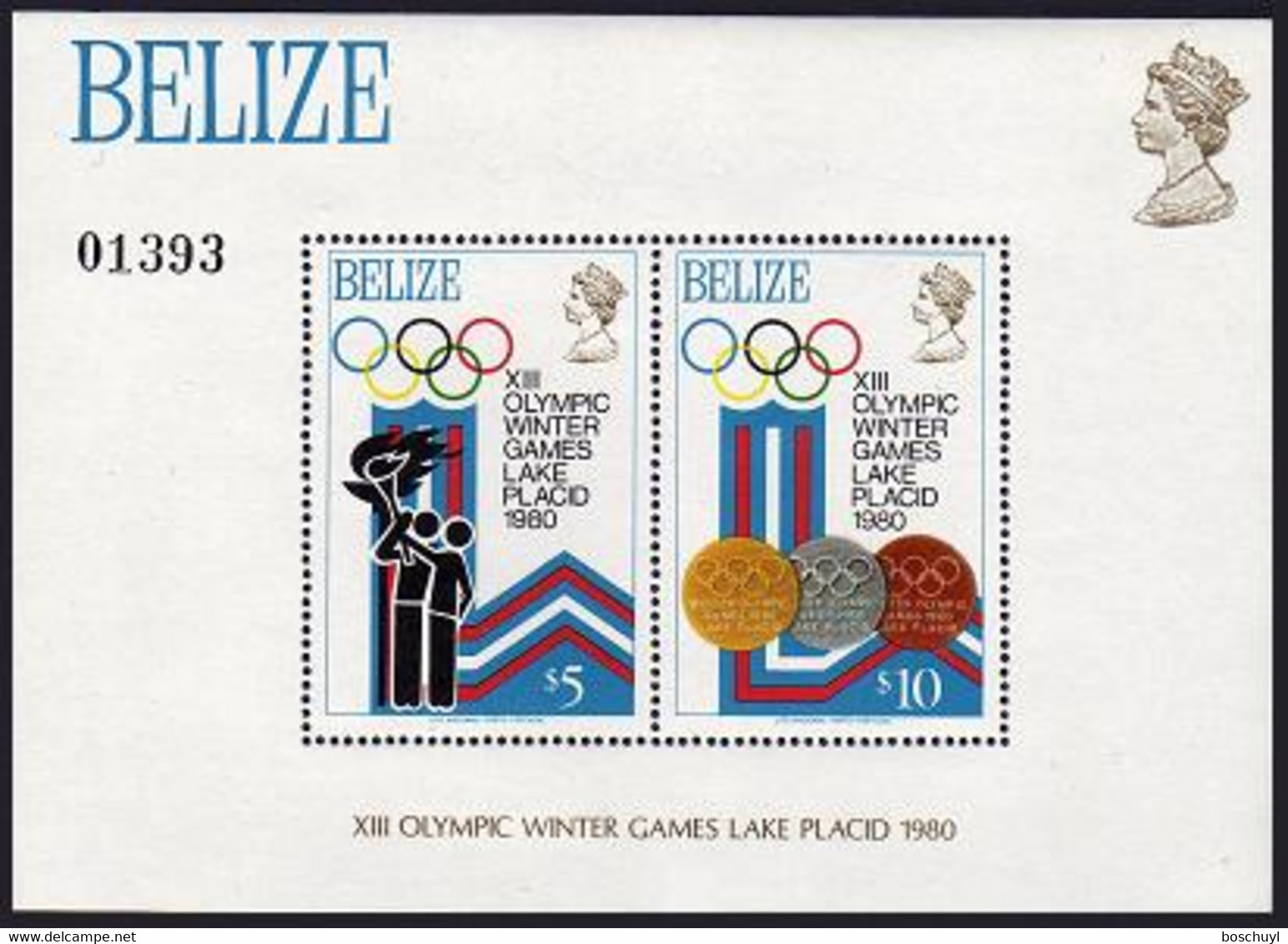 Belize, 1979, Olympic Winter Games Lake Placid, Sports, MNH, Michel Block 12 - Belize (1973-...)
