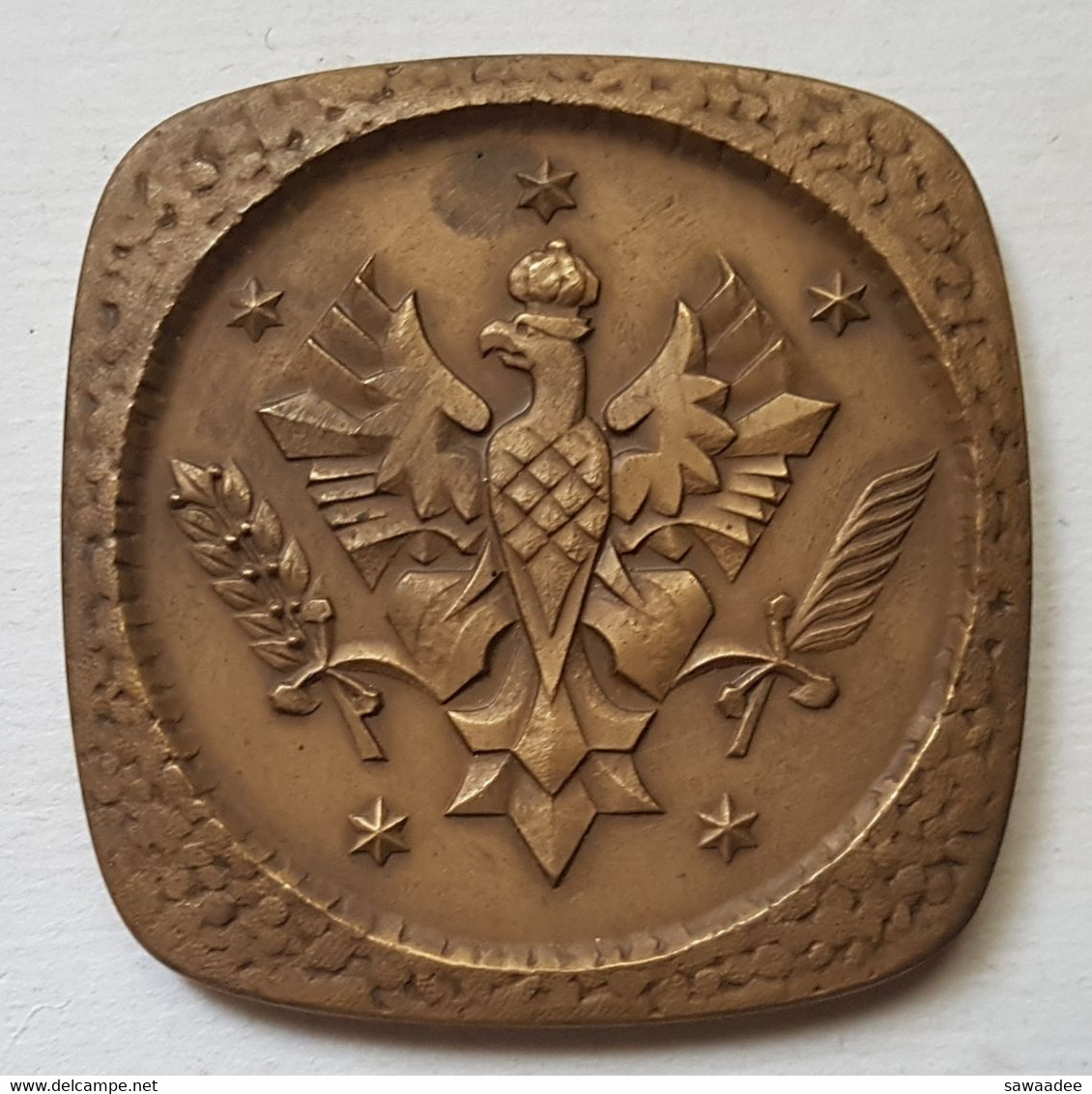 MEDAILLE - POLOGNE - UNIVERSITE DE VARSOVIE - BRONZE - ECRIN - ARMOIRIE - AIGLE - ARCHITECTURE - ANNEE 80 - Sonstige & Ohne Zuordnung