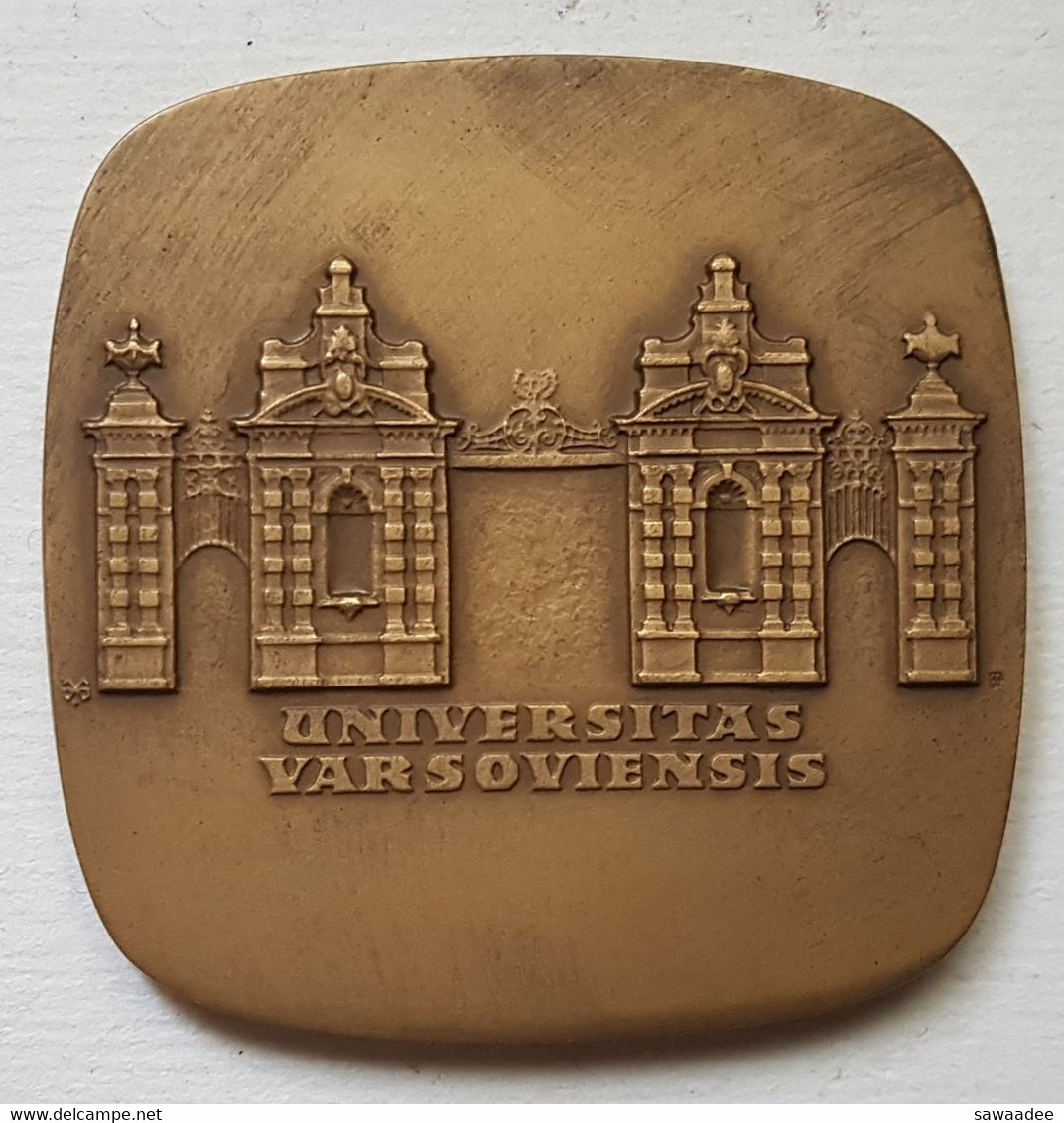 MEDAILLE - POLOGNE - UNIVERSITE DE VARSOVIE - BRONZE - ECRIN - ARMOIRIE - AIGLE - ARCHITECTURE - ANNEE 80 - Sonstige & Ohne Zuordnung