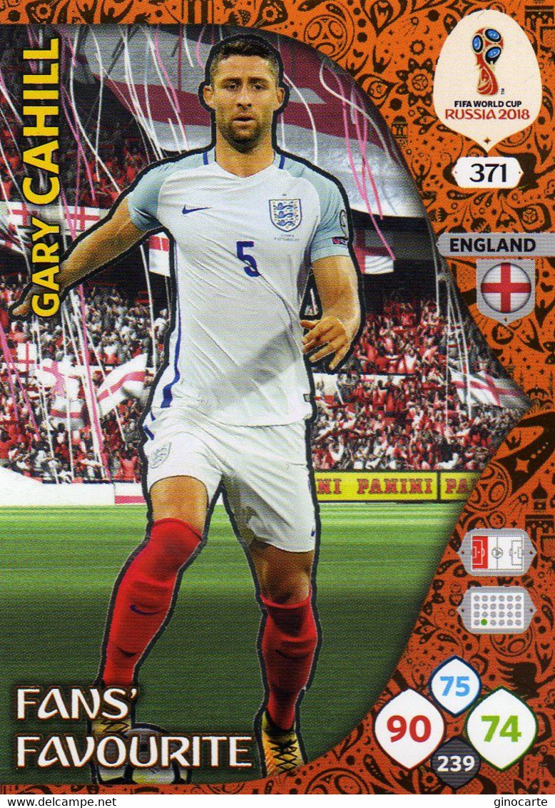 Trading Cards Panini Football Fifa World 2018 Russia Adrenalyn Fans Favorite 371 Gary Cahill - French Edition