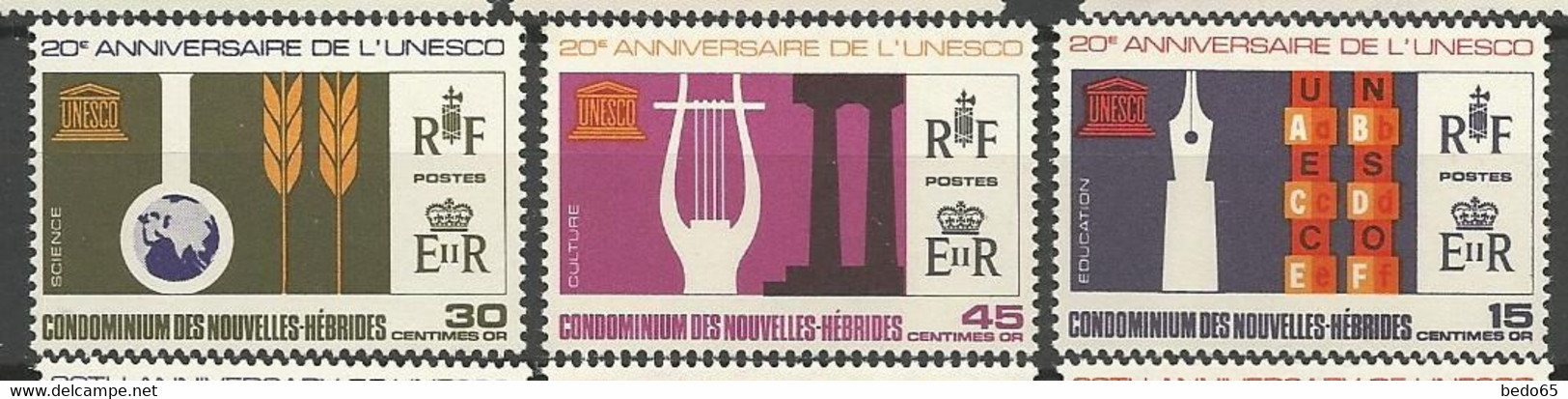 NOUVELLES-HEBRIDES  N° 249 à 251 NEUF* TRACE DE  CHARNIERE / MH - Unused Stamps