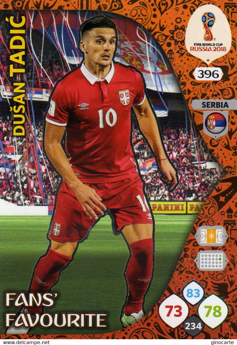 Trading Cards Panini Football Fifa World 2018 Russia Adrenalyn Fans Favorite 396 Dusan Tadic - French Edition