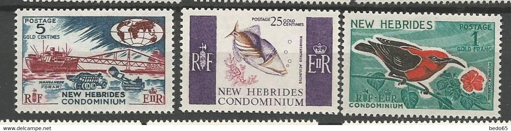 NOUVELLES-HEBRIDES  N° 242 à 244 NEUF* TRACE DE  CHARNIERE / MH - Unused Stamps