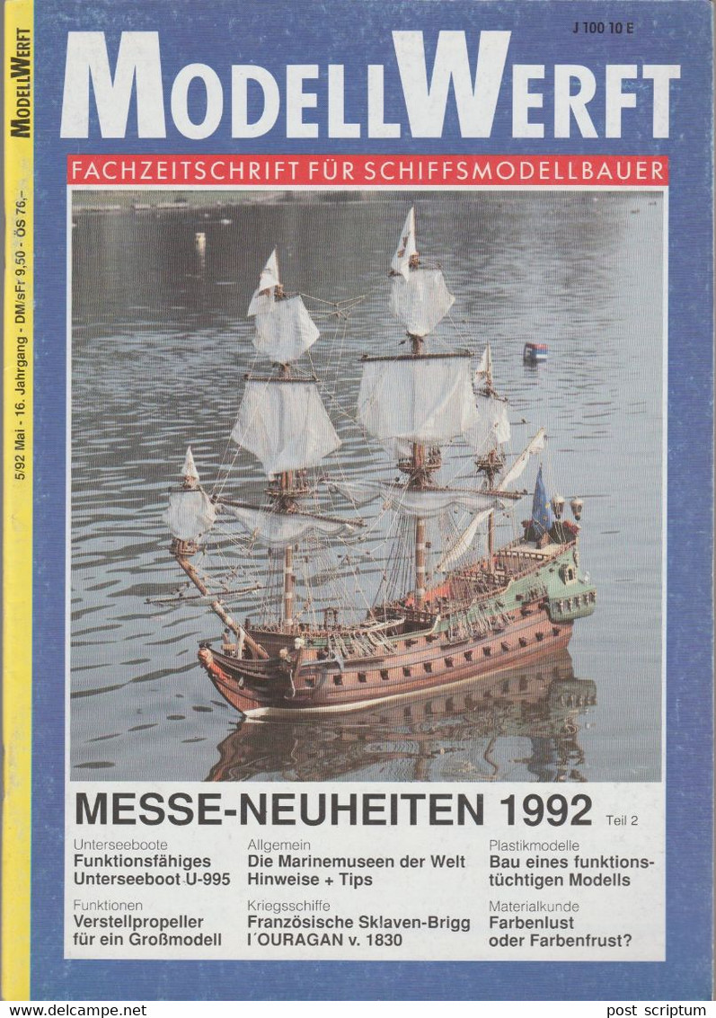 Revue - Schiff - ModellWerft Fachzeitschrift Für Schiffsmodellbauer Mai 1992 : Messe-Neuheiten 1992 - Automobile & Transport