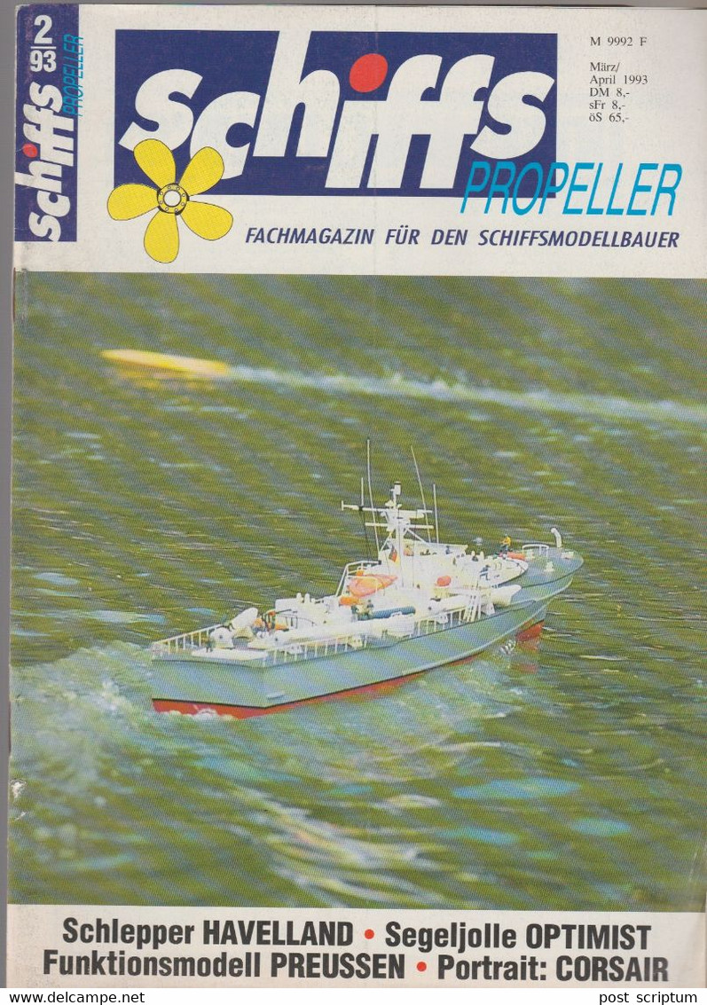 Revue - Schiff - Schiffs Propeller Fachmagazin Für Die Schiffsmodellbauer MA 1993 -Schlepper Havelland +  Optimist - Automobile & Transport