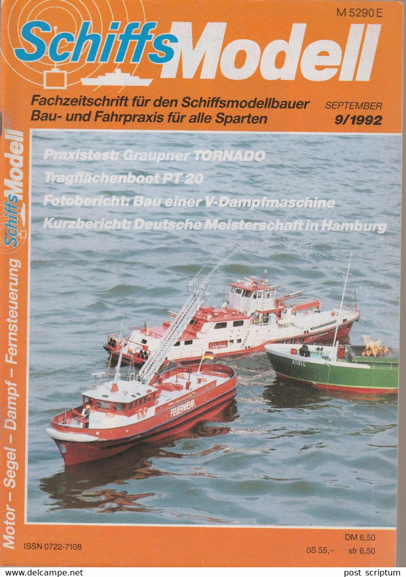 Revue - Schiff - Schiffs Modell  September 1992 - Graupner Tornado - Auto En Transport