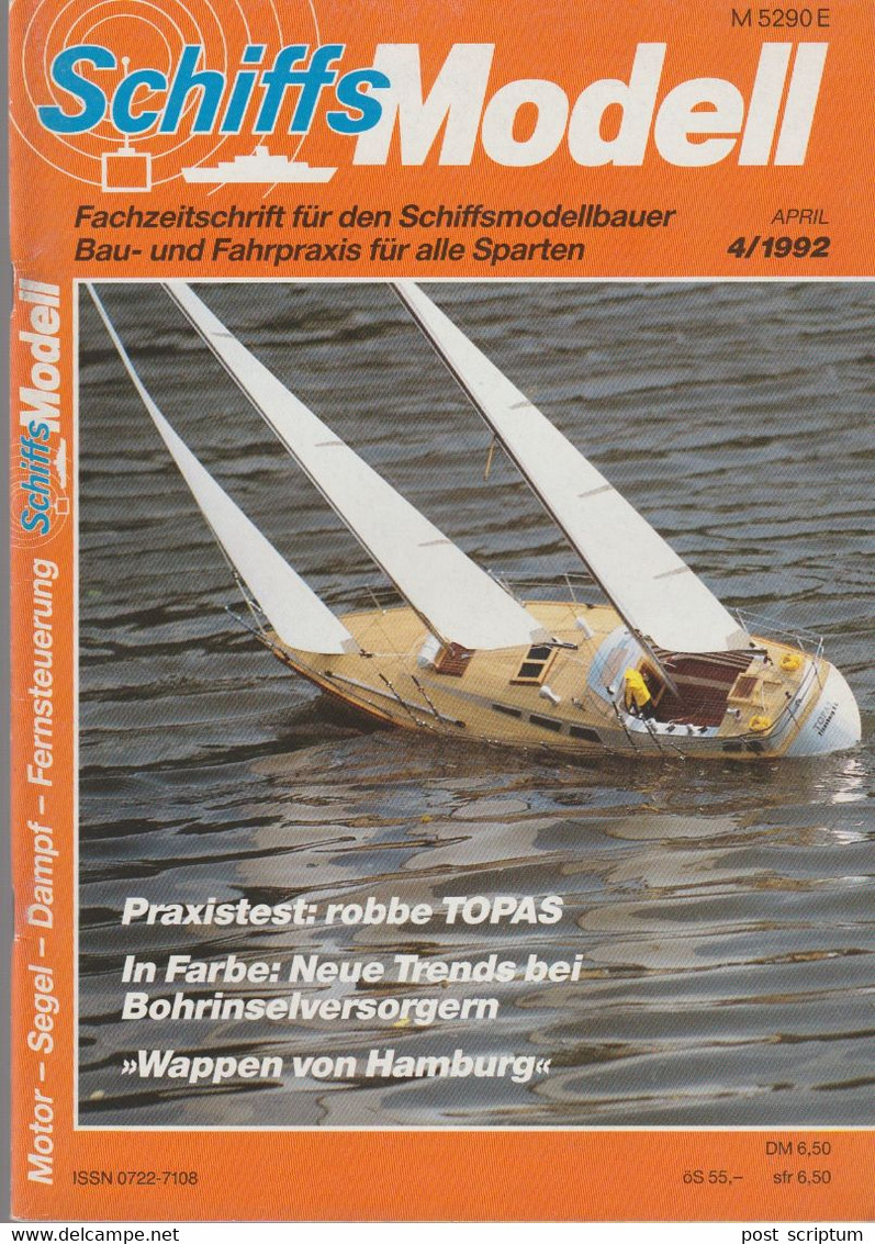 Revue - Schiff - Schiffs Modell  April 1992 - Robbe Topas - Auto En Transport