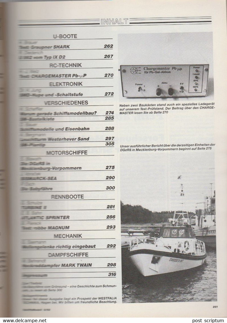 Revue - Schiff - Schiffs Modell  Mai 1992 - Graupner Shark - Auto En Transport