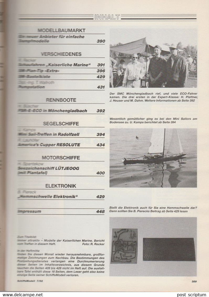 Revue - Schiff - Schiffs Modell  Juli 1992 - - Automóviles & Transporte