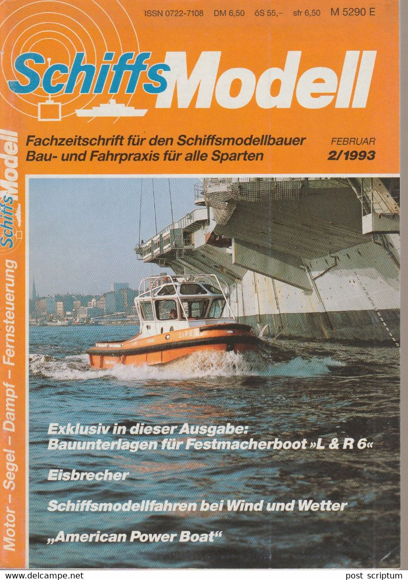 Revue - Schiff - Schiffs Modell  Februar 1993 - Bauunterlagen Für Festmacherboot L & R 6 - Auto En Transport