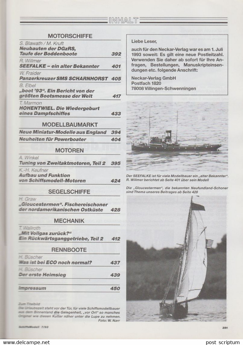 Revue - Schiff - Schiffs Modell  Juli 1993 - - Auto En Transport