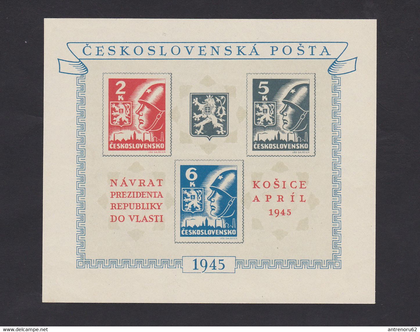 STAMPS-CZECH-1945-UNUSED-MNH**-SET-SEE-SCAN-BLOCK - Nuevos