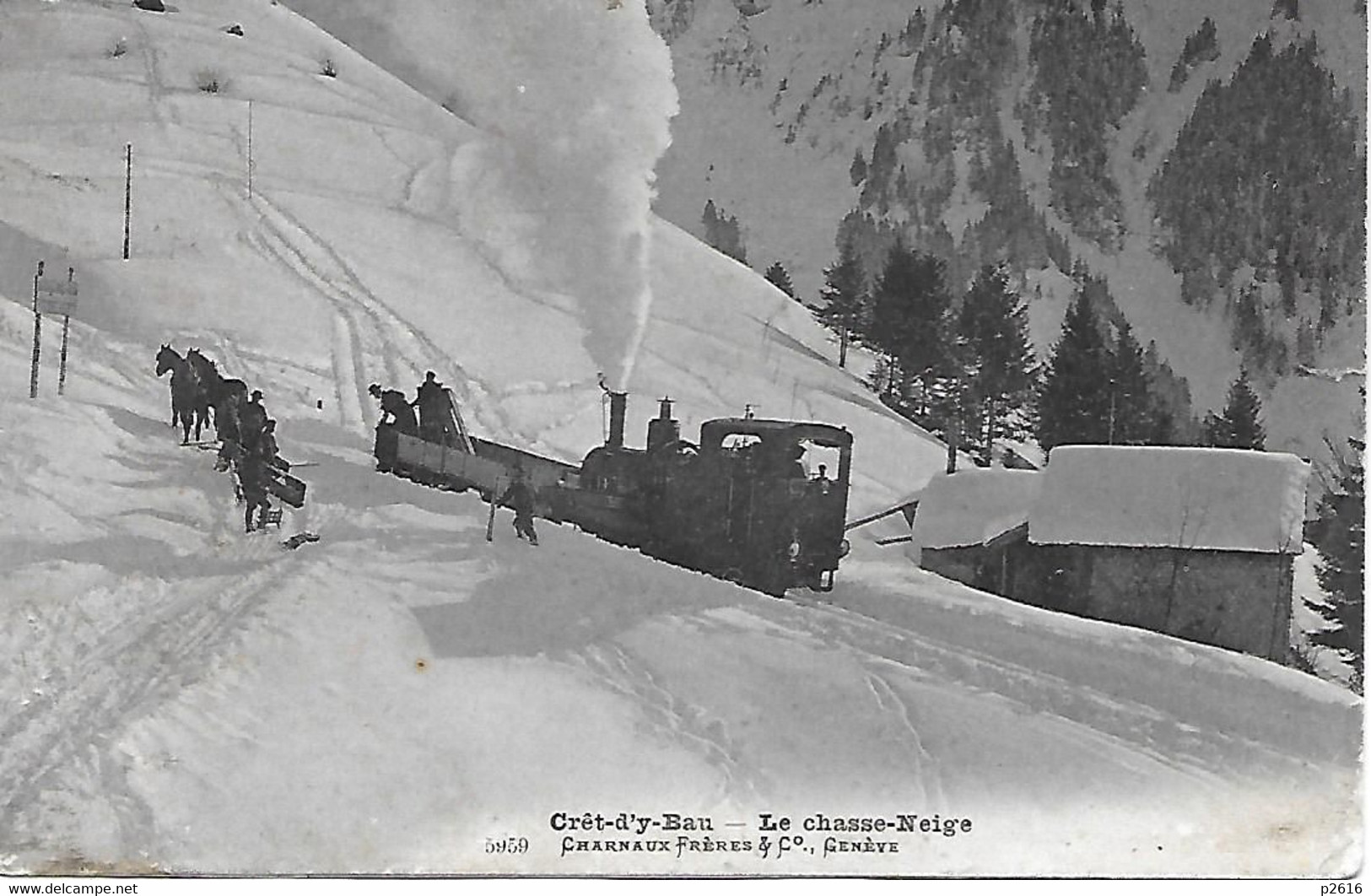 SUISSE - 1907 -  CRET- D Y- BAU - PRET DE MONTREUX-  LE CHASSE- NEIGE - Le Crêt