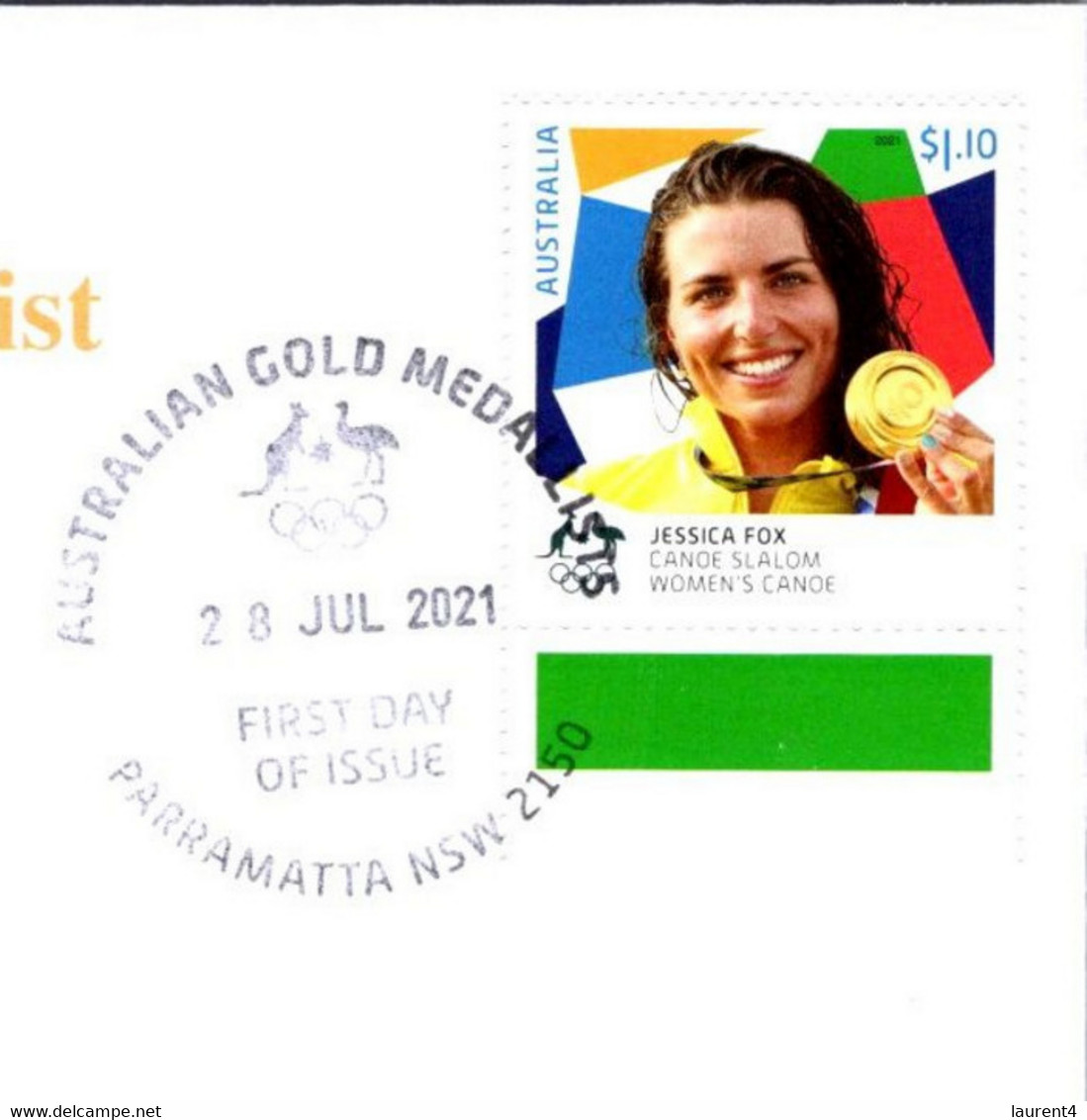 (2 A 15) 2020 Tokyo Summer Olympic - Australia Gold Medal FDI Cover Postmarked NSW Parramatta (canoe) With Wrong Date - Summer 2020: Tokyo