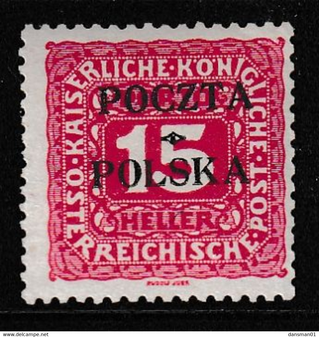 POLAND 1919 Krakow Fi D3 Mint Hinged Forgery - Ungebraucht