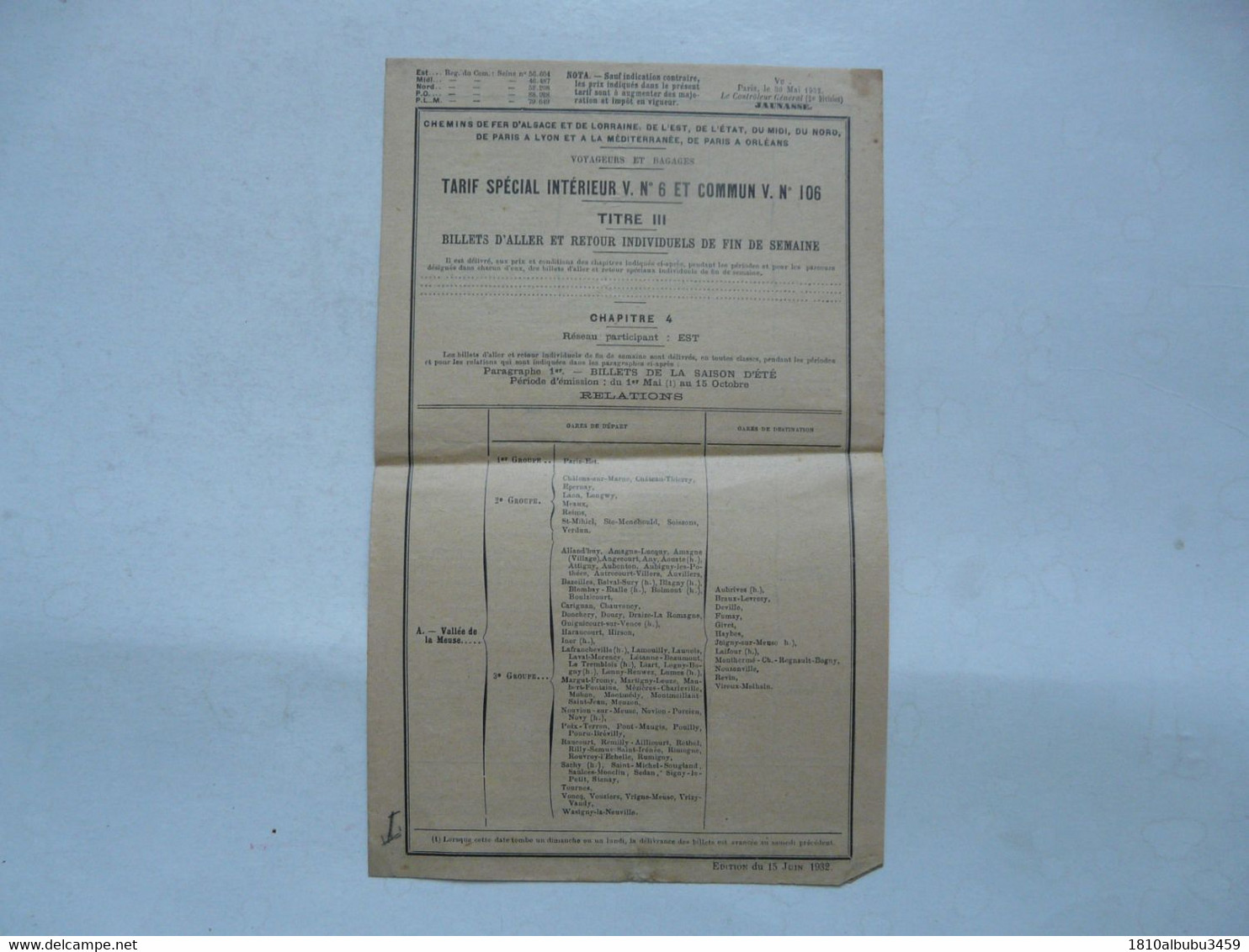 VIEUX PAPIERS - CHEMINS DE FER D'ALSACE ET DE LORRAINE... DE PARIS A ORLEANS - TARIFS 1932 - Europa