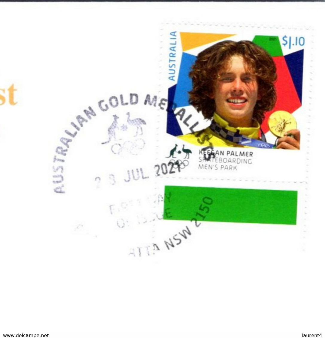 (2 A 15) 2020 Tokyo Summer Olympic - Australia Gold Medal FDI Cover Postmarked NSW Parramatta (skateboarding) Wrong Date - Sommer 2020: Tokio