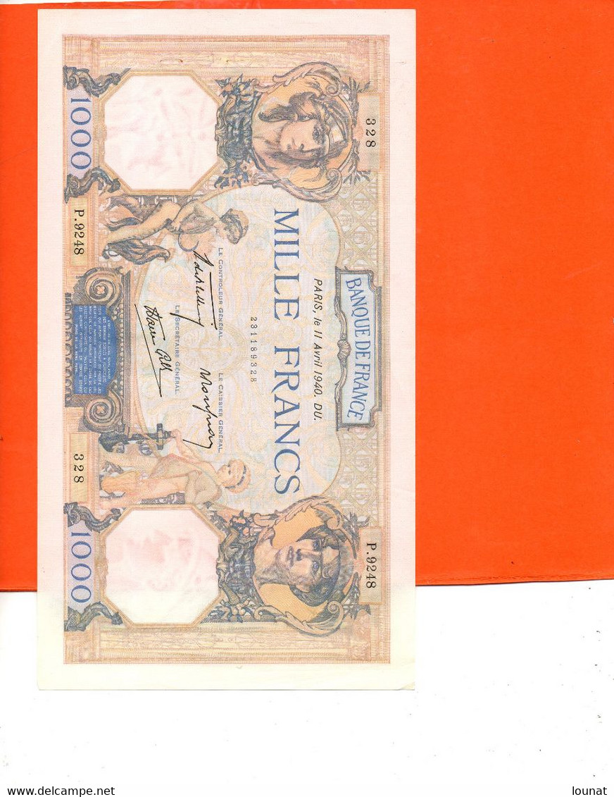 Billet De Banque - Mille Francs Année 1940 P.9248 - 328 - 1 000 F 1927-1940 ''Cérès Et Mercure''