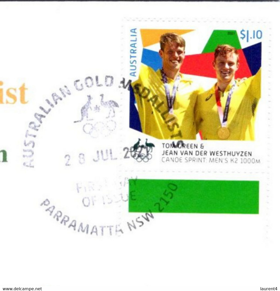 (2 A 15) 2020 Tokyo Summer Olympic - Australia Gold Medal FDI Cover Postmarked NSW Parramatta (canoe Kayak) Wrong Date - Eté 2020 : Tokyo