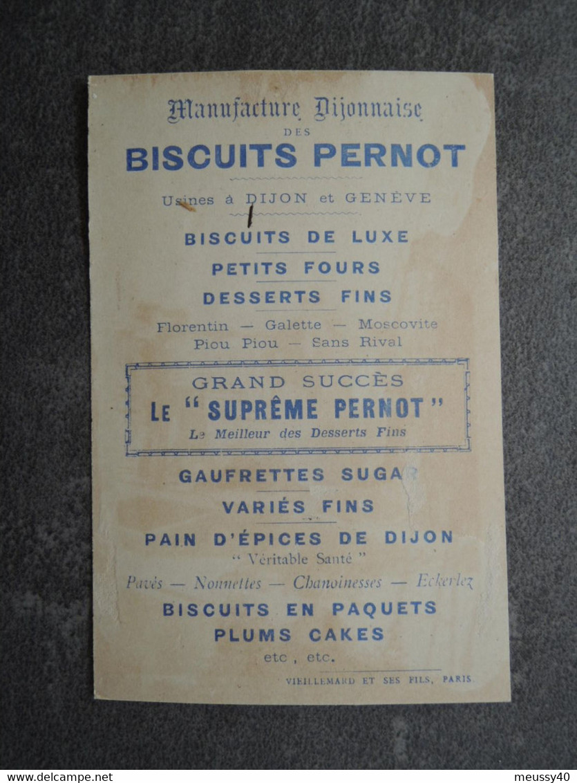 CHROMO  Lith. Vieillemard.  Biscuits PERNOT.    Moyens De Transport.  Le Paquebot. - Otros & Sin Clasificación