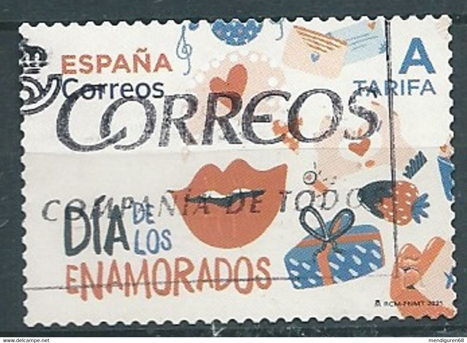 ESPAGNE SPANIEN SPAIN ESPAÑA 2021 VALENTINE'S DAY DÍA DE LOS ENAMORADOS USED ED 5456 MI 5500 YT 5210 SC 4491 SG 5456 - Used Stamps