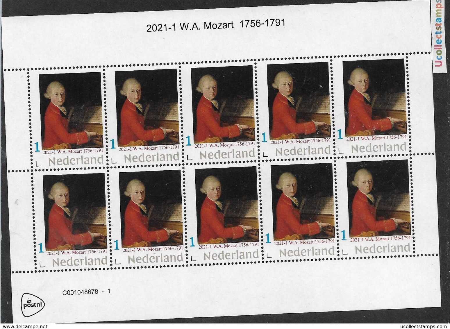 Nederland 2021-1   Wolfgang Amadeus Mozart  1756-1791  Vel-sheetlet     Postfris/mnh/sans Charniere - Unclassified