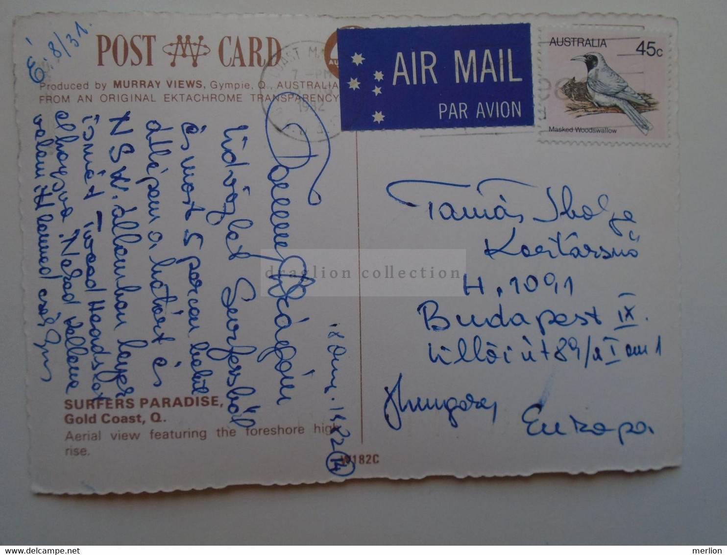 D183840  Australia - Gold Coast  -Surfers Paradise  -Queensland  - Cancel  1982  Sent To Hungary - Gold Coast